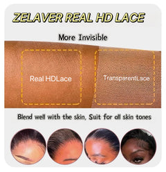 11×6 HD Lace Blue Ombre Silky Straight Glueless Human Hair Wig