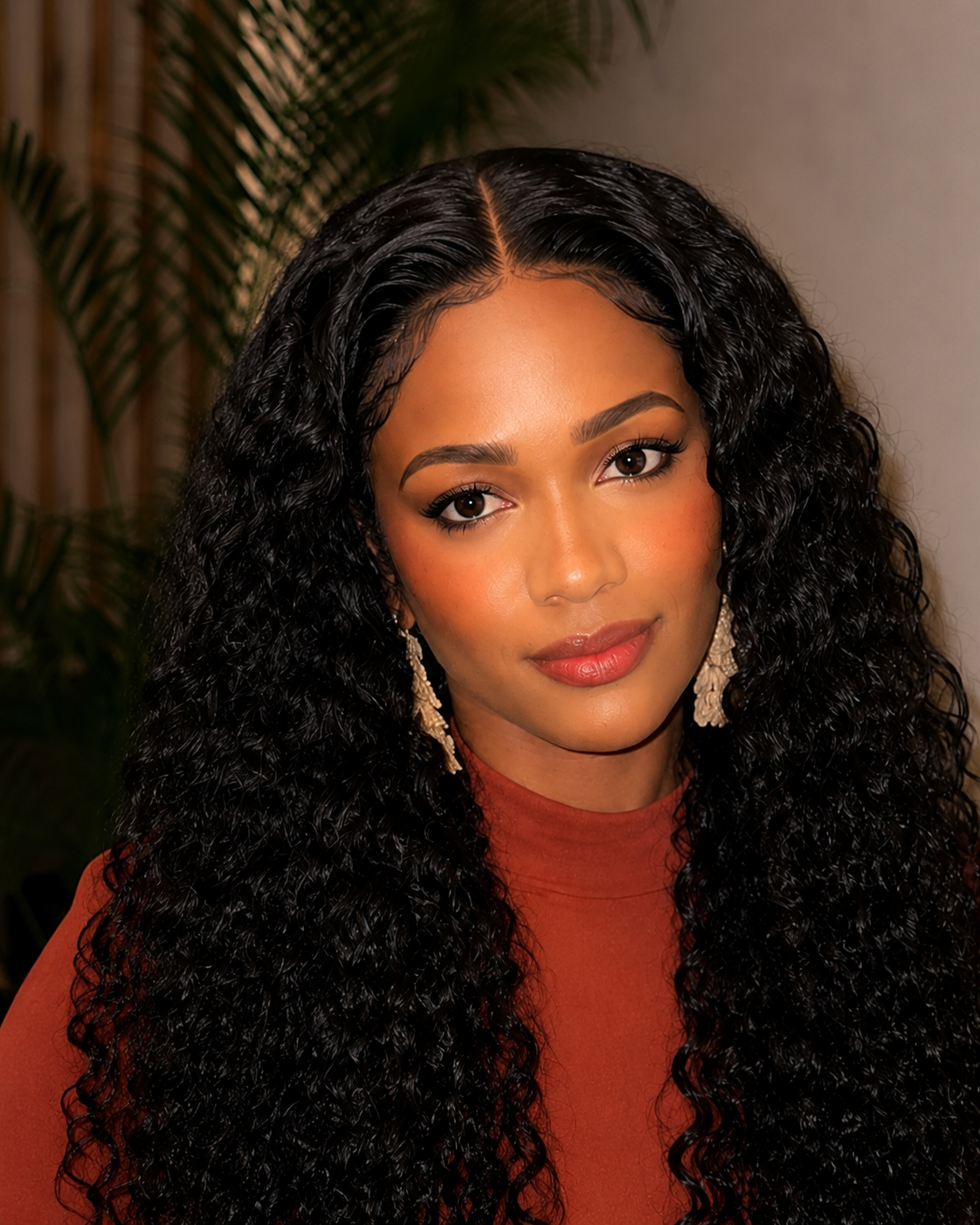 360 HD Lace Water Wave High Ponytail Glueless Human Hair Wig