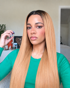 11×6 HD Lace Cinnamon Blonde Ombre Silky Straight Glueless Human Hair Wig
