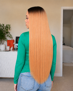 11×6 HD Lace Cinnamon Blonde Ombre Silky Straight Glueless Human Hair Wig