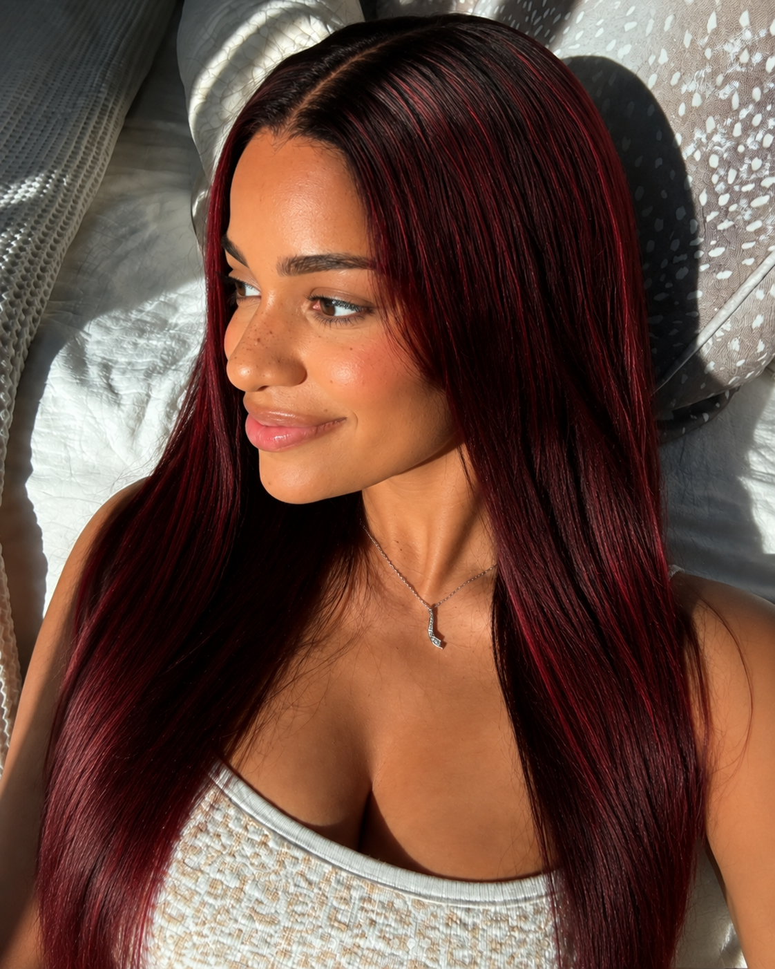 11×6 HD Lace Burgundy Ombre Silky Straight Glueless Human Hair Wig