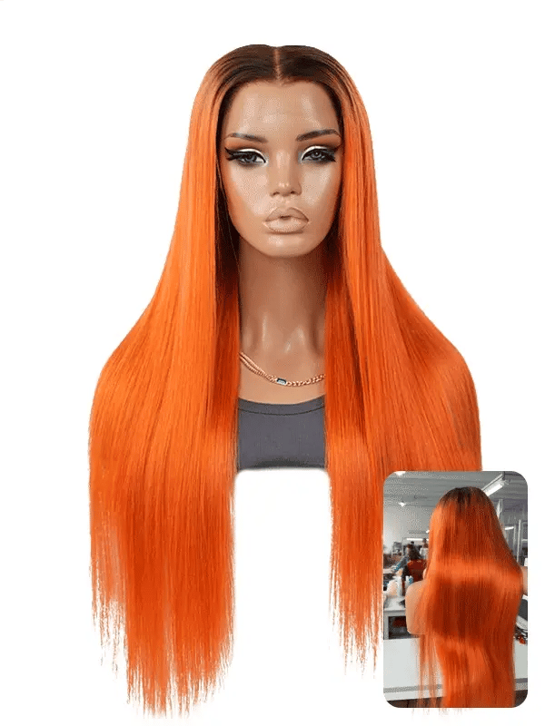 11×6  Ombre Silky Straight Glueless HD Lace Wig