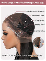 ZelaverWigs 360 HD Lace Water Wave High Ponytail Glueless Human Hair Wig