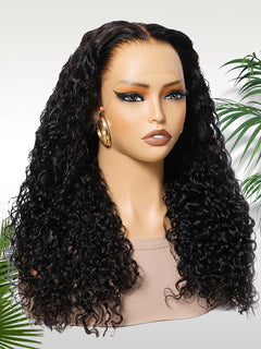 360 HD Lace Water Wave High Ponytail Glueless Human Hair Wig